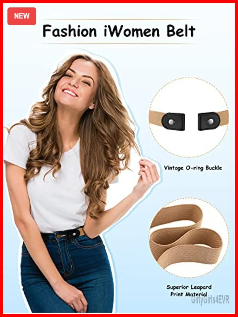4 Pack No Buckle Stretch Belts for Women Men Adjustable Invisible Elastic Belt